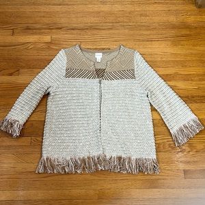 Chicos Sweater with Fringe